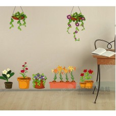 removable wall sticker flower pot j7149